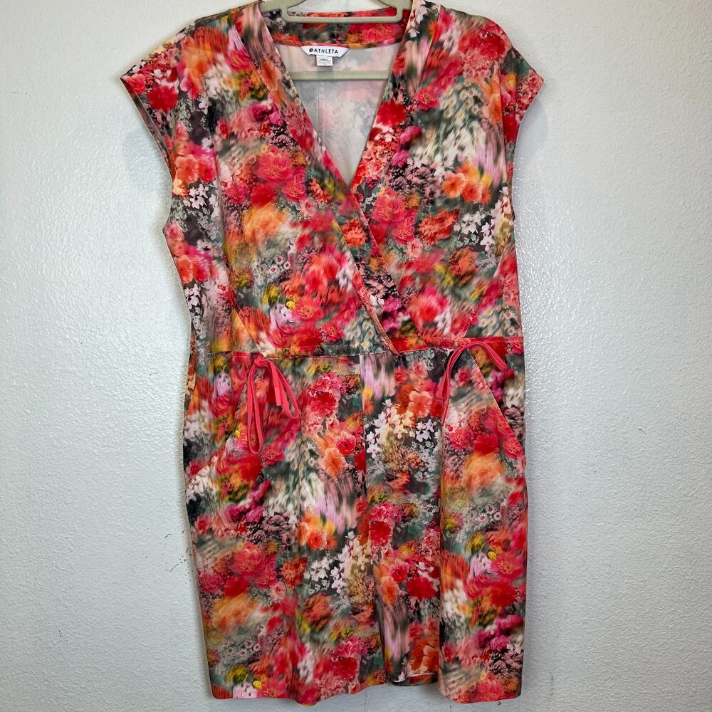 NWOT Athleta Marlow Romper, Renewed Bloom Pink SIZE L - Picture 2 of 7
